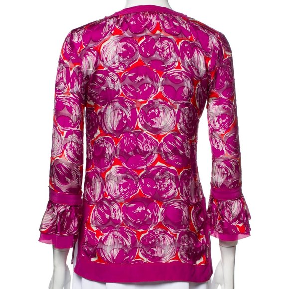 SOLD on eBay: Tory Burch Gwenna Tunic in Pink/Habanero Pepper, Size 0 - Picture 4 of 5